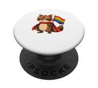 Procione Cute Gay Pride LGBT Occhiali da sole Cape Rainbow Flag PopSockets PopGrip Adesivo