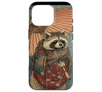 Procione del giorno di pioggia: una delizia vestita di kimono Custodia per iPhone 16 Pro