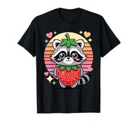 Procione Fragola Kawaii Arcobaleno Cuori Dolcissimo Maglietta
