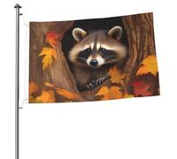 Procione in autunno foro albero bandiera 0,6 x 0,9 m stampa su entrambi i lati bandiere da giardino bandiera da cortile per esterni bandiere per vacanze banner regalo con occhielli sfondo fotografico