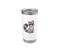 Procione kawaii Bicchiere termico in acciaio inox doppia parete