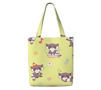 Procione Kawaii carino,Borse della spesa riutilizzabili, borse per la spesa, borsa a tracolla in tela di grande capacità