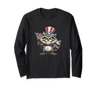 Procione malocchio con Vestiti patriottici nei Colori degli Stati Uniti Maglia a Manica