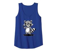 Procione Rock Stile con Occhiali Cool Canotta, Donna, Blu Reale, L