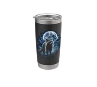 Procione Sotto Luna Bosco Notte Wildlife Bicchiere termico in acciaio inox doppia parete
