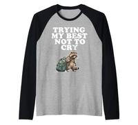 Procione Triste Torna a Scuola cercando di Non piangere Maglia con Maniche Raglan