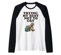 Procione Triste Torna a Scuola cercando di Non piangere Maglia con Maniche Raglan