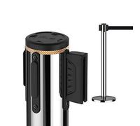 Procomfort Colonna SEKLINE Segna Percorso con Nastro Estensibile 3000 mm con Struttura Rinforzata per un Uso Sicuro (Nero)