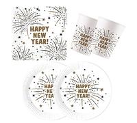 Procos 10137428-Set per Feste S New Year Flares, Set da 52 Pezzi, Piatti, 16 Bicchieri, 20 tovaglioli, stoviglie USA e Getta, Decorazione da Tavolo, Marvel, Multicolore, 10137428