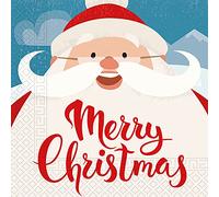 Procos 89459 - Tovaglioli a 3 veli, motivo Babbo Natale, 20 pezzi, dimensioni 33 x 33 cm, 3 veli, Natale, Babbo Natale