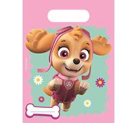 Procos Sacchetti per Feste, Modello Paw Patrol-Skye & Everest, 6 Pezzi, Rosa/Verde, Multicolore, 6 unità (Confezione da 1), PR89628