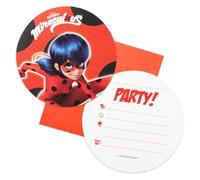 Procos 91351 - Inviti e buste, 6 ciascuno, Coccinella Miracolosa, festa di compleanno per bambini