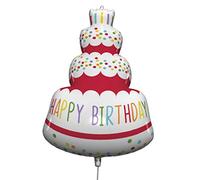 Procos 92446 - Palloncino Happy Birthday Cake, misura 96 cm, torta di compleanno, elio, palloncino, compleanno, decorazione, regalo