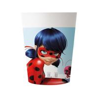 Procos 92858 - Bicchieri riutilizzabili Miraculous Ladybug, 2 Pezzi, capacità 230 ml, riutilizzabili