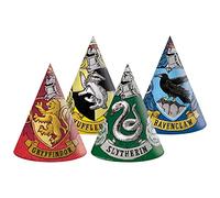 Procos- Cappellini Cono Party Harry Potter Hogwarts Houses in Carta FSC, 6 Pezzi, Cartone Animato, Multicolore, normal, PR93372