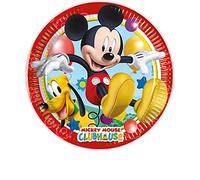 Procos 93438 Playful Mickey - Set di 8 piatti usa e getta in carta, per feste di compleanno dei bambini, set di stoviglie FSC® Mix