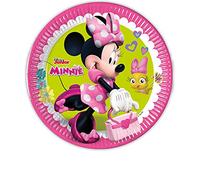 Procos 93439 - Set di 8 piatti da festa Minnie Happy Helpers, misura 23 cm, in carta FSC® Mix, stoviglie per feste di compleanno per bambini, feste a tema