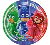 Procos 93441 - Piatti da festa PJ Masks, 23 cm, 8 pezzi, piatti usa e getta in carta, per compleanno dei bambini, stoviglie per feste, FSC® Mix