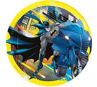 Procos 93452 - Piatto da festa Batman, 23 cm, 8 pezzi, piatti usa e getta, in carta, per compleanno dei bambini, set da festa, FSC® Mix