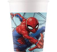 Procos 93468 - Tazza da festa Spiderman Team Up, capacità massima 200 ml, 8 pezzi, bicchieri usa e getta in carta, compleanno per bambini, stoviglie per feste, FSC