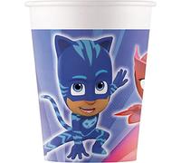 Procos 93476 - Bicchieri da festa PJ Masks, capacità massima di 200 ml, 8 pezzi, usa e getta in carta, per compleanno dei bambini, stoviglie per feste, FSC® Mix