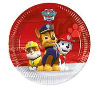 Procos 93487 - Piatti per feste Paw Patrol Ready for Action, misura 20 cm, 8 pezzi, piatti usa e getta in carta per compleanno per bambini, stoviglie per feste, FSC® Mix