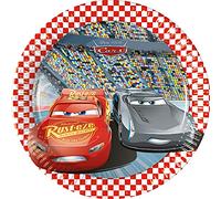 Procos 93489 - Piatto da festa Cars 3, dimensioni 20 cm, 8 pezzi, piatti usa e getta in carta, per compleanno dei bambini, stoviglie per feste, FSC® Mix