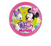 Procos 93491 - Set di 8 piatti da festa Minnie Happy Helpers, misura 20 cm, in carta FSC® Mix per feste di compleanno per bambini, feste a tema
