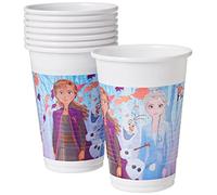 Procos 93551 - Bicchieri da festa Frozen 2, 8 pezzi, capacità 200 ml, in plastica, stoviglie per feste, compleanni, feste a tema, blu