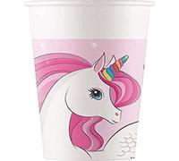Procos 93759 93759 Unicorn Rainbow Colors, 200 ml, 8 pezzi, FSC, bicchieri di carta usa e getta, per compleanno, feste a tema, multicolore