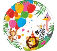 Procos 93779 93779 Jungle Balloons Plates 23 cm Pack of 8 FSC Disposable Paper P