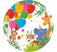 Procos 93780 93780 Jungle Balloons - Piatti usa e getta, 20 cm, 8 pezzi, FSC, piatti di carta usa e getta, per compleanno, feste a tema, giungla, palloncini, multicolore