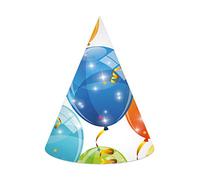 Procos-Cappellini cono party palloncini Sparkling Balloons in carta, 6 pezzi, Multicolore, 10202286