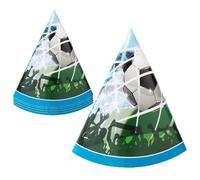 Procos- Cappellini Cono Party Pallone Calcio Soccer Fans in Carta FSC, 6 Pezzi, PR93749