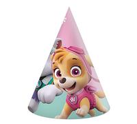 Procos- Cappellini Cono Party Paw Patrol Skye & Everest in Carta FSC, 6 Pezzi, Multicolore, 94115