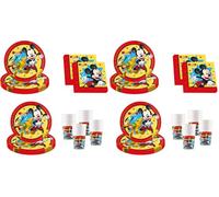 Procos - Decorazione di compleanno Mickey Mouse Jump Into Fun, 52 pezzi, piatti, bicchieri e tovaglioli di carta per feste di compleanno per bambini, articoli da tavola per feste (Confezione da 2)