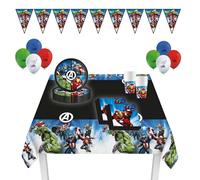 Procos - Decorazioni per compleanno a tema The Avengers, set da 46 pezzi, decorazioni per feste di compleanno per bambini