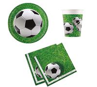 Procos DY10273853 - Set festa calcio piccolo, piatti, tovaglioli e tazze, decorazione tavola, decorazione compleanno