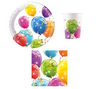 Procos DY10273859 - Set festa con palloncini scintillanti, piatti, tovaglioli e bicchieri, decorazione tavola, decorazione compleanno