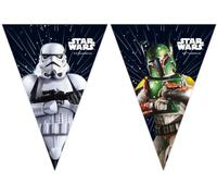 Procos - 9 bandiere triangolari Star Wars Galaxy in carta FSC, bianco, PR93883