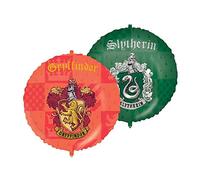 Harry Potter Hogwarts Houses palloncino foil balloon mylar round tondo (46cm, 18'') stampa fronte-retro con cannuccia, nastro e pesetto