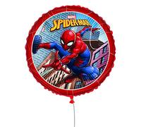 PROCOS Marvel Spider-Man palloncino foil balloon mylar round tondo (46cm, 18'') con cannuccia, nastro e pesetto, Multicolor