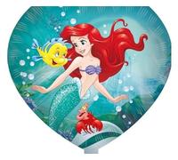 Procos Palloncino gonfiabile Ariel Sirenetta Disney Princess Cuore Diametro ca. 46 cm, elio, aria, palloncino, compleanno, regalo