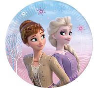 Procos - Piatti di carta FSC Disney Frozen II Wind Spirit (diametro 20 cm), 8 pezzi da 16 a 21 cm, azzurro, viola, rosa, 95042