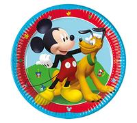 Procos - Piatti di carta FSC Disney Mickey Rock The House (diametro 20 cm), 8 pezzi 16-21 cm, multicolore, 95036
