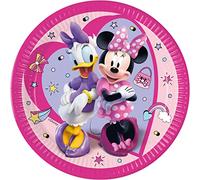 Procos - Piatti in cartone FSC Disney Minnie Junior (Ø23 cm), 8 pezzi 22-24 cm, rosa, 95037