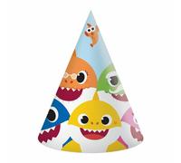 Procos Set di 6 cappelli di carta a forma di cono di squalo per neonati