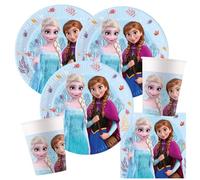 Procos Set festa Frozen Idyllic Wonder, 36 pezzi, piatti di carta, bicchieri di carta, tovaglioli di compleanno per bambini, Anna, Elsa