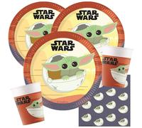 Procos Set per feste Star Wars Mandalorian, 36 pezzi, piatti di carta, bicchieri di carta, tovaglioli per compleanno dei bambini