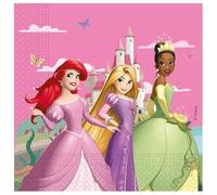 Procos Tovaglioli Principesse Disney, 33 x 33 cm, 2 veli, confezione da 20, FSC, compleanno, festa a tema